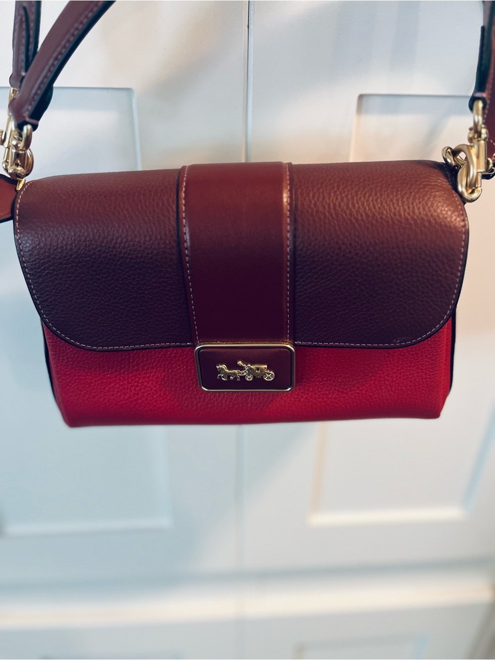 Coach Grace shoulder bag. New Two-Tone Burgundy and Red Shoulder Bag - Picture 4 of 15